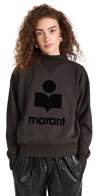 Isabel Marant Étoile Moby Sweatshirt With Flocked Logo In Faded Black