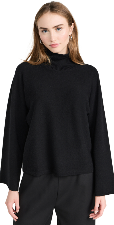 Vince Dolman Sleeve Turtleneck In Black