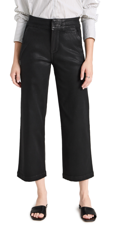 Paige Nellie Trousers In Black Fog Luxe Coating