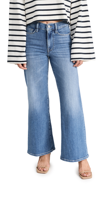 Frame Petite Le Pixie Slim Palazzo Jeans In Drizzle