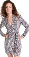 Veronica Beard Lavella Floral Mini Wrap Dress In Ecru Multi