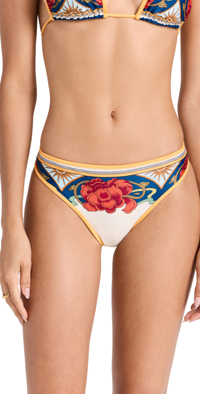 La Doublej Tropical-print Bikini Bottoms In Solar Placee