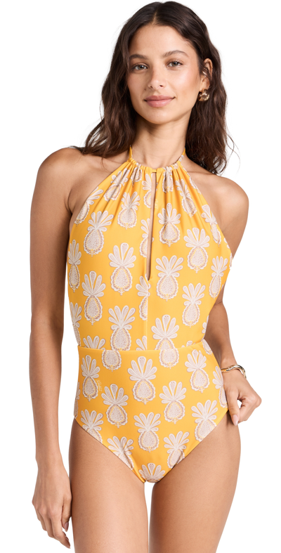 La Doublej Esther One Piece Swimsuit In Pineapple Sunflower