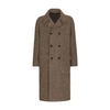 DOLCE & GABBANA DOUBLE-BREASTED COAT IN MOTTLED WOOL AND ALPACA