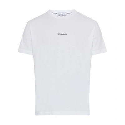 Stone Island Logo-print Short-sleeved T-shirt In White
