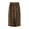 Khaite The Fraser Snakeskin-effect Leather Skirt In Brown