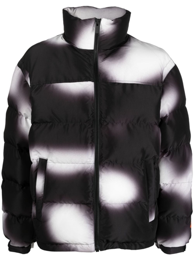 Heron Preston Ex-ray Aop Blur Nylon Puffer Jacket In White