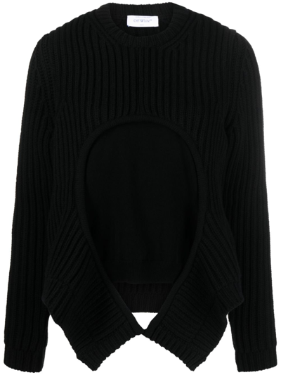 Off-white Layered Ribbed-knit Jumper In Schwarz