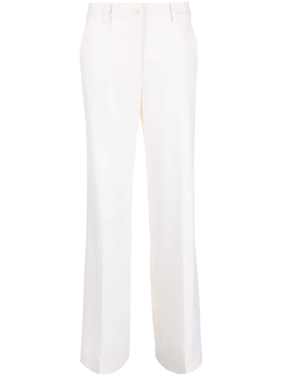 P.a.r.o.s.h Satin Wide-leg Trousers In White