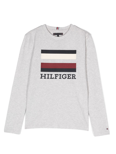 Tommy Hilfiger Junior Sweatshirt Mit Logo-print In Grey