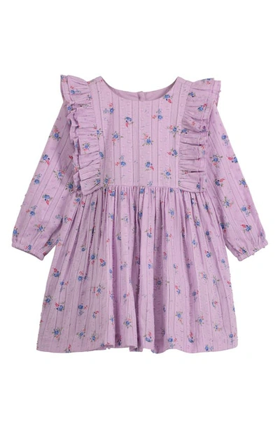 Pippa & Julie Kids' Ditsy Floral Ruffle Dress In Lilac