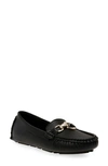 Anne Klein Snaffle Faux Leather Loafer In Black Tumbled