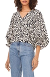 Vince Camuto Balloon Sleeve Blouse In Rich Black