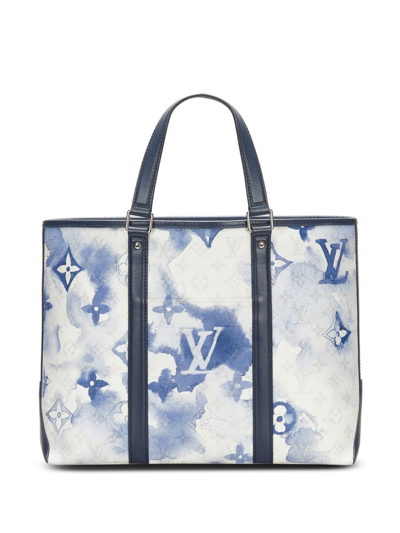 Pre-owned Louis Vuitton 2021  Monogram Watercolor New Tote Gm In White
