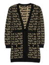 Balmain Intarsia-knit Long-sleeve Cardigan In Black