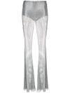 Giuseppe Di Morabito Crystal Flared Pants In Silver