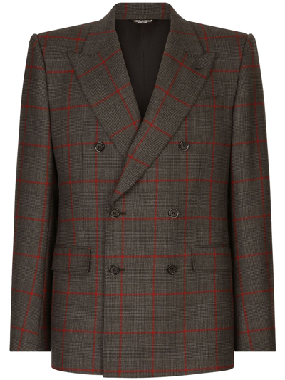 Dolce & Gabbana Double-breasted Three-piece Suit In Multicolor