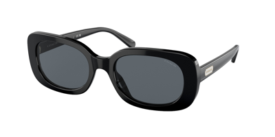 Coach Badge Rounded Square Sunglasses In Black