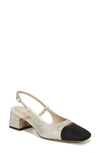 Sam Edelman Tarra Glitz Womens Satin Rhinestone Slingback Heels In Ivory
