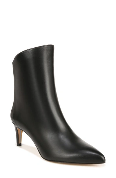 Sam Edelman Usha Pointed Toe Bootie In Black Leather