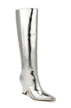 Sam Edelman Vance Pointed Toe Knee High Boot In Soft Silver