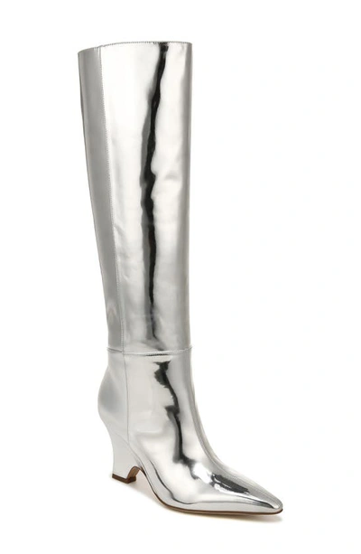 Sam Edelman Vance Pointed Toe Knee High Boot In Soft Silver