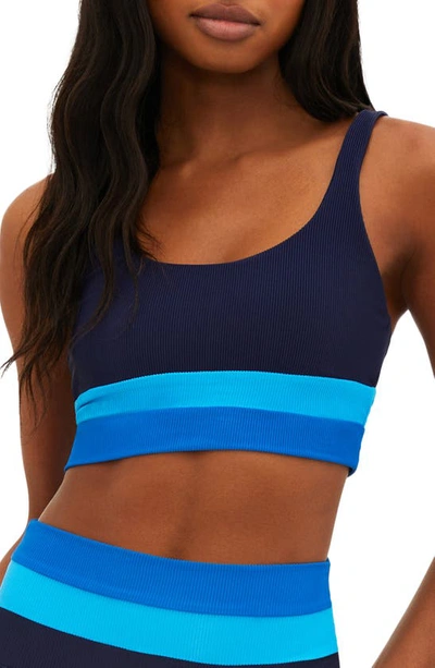 Beach Riot Mackenzine Colorblock Sports Bra In Multi