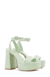 Larroude Women's Dolly Ankle Strap Platform High Heel Sandals In Mint