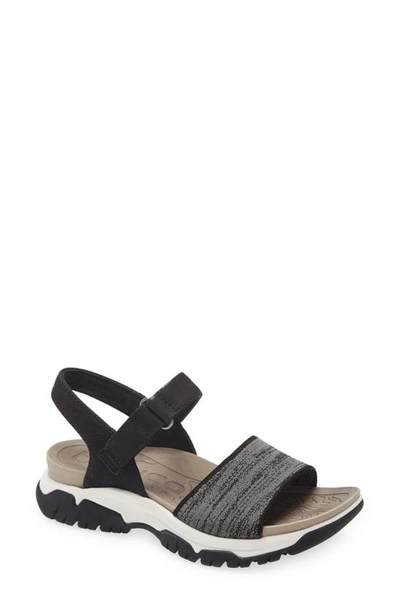 Bionica Nacola Knit Ankle Strap Sandal In Black Heathered Leather
