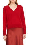 Vince V-neck Wool & Cashmere Sweater In Sangria