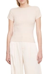 Vince Wool-cashmere Blend Knit T-shirt In Heather Chanterelle