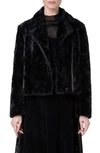 AKRIS PUNTO FAUX FUR MOTO JACKET