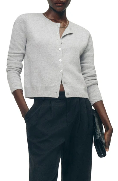 Reformation Clara Cashmere Crew Cardigan In Grey