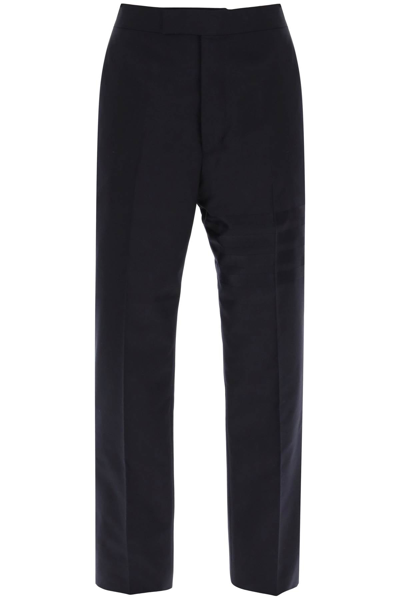 Thom Browne Cropped 4-bar Stripe Wool Trousers In Blue