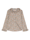 Il Gufo Floral-print Cotton Blouse In Brown