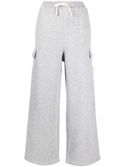 Joshua Sanders Smiley-face Track Trousers In Grey