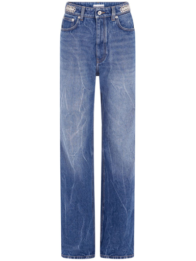 Rabanne Disc Flared Jeans In Blue
