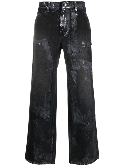 Andersson Bell Mid-rise Wide-leg Jeans In Black