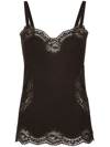 Dolce & Gabbana Lace-detailing Knitted Camisole In Black