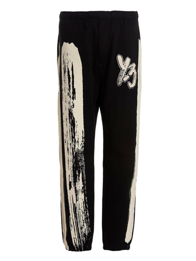 Y-3 Logo-print Track Trousers In Black