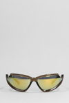 Balenciaga Side Xp Cat Sunglasses In Brown Nylon In Brown