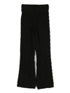 MSGM BLACK BRAIDED KNITTED TROUSERS