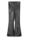 Monnalisa Faux Leather Flared Leggings In Black