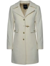 Fay Ivory Virgin Wool Blend Coat In White