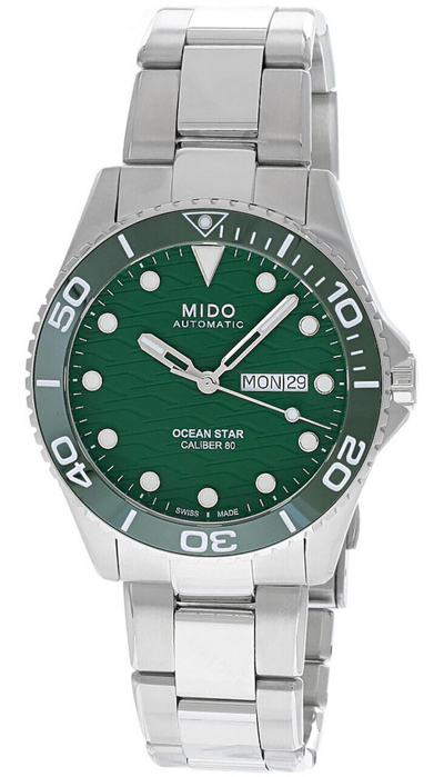 Pre-owned Mido Ocean Star 200c 42.5mm Auto Ss Green Dial Men's Watch M042.430.11.091.00