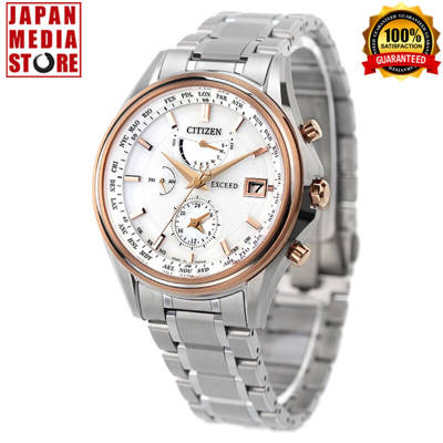 Pre-owned Citizen Exceed At9134-68w Eco-drive Solar Radio Titanium Men Watch Made In Japan