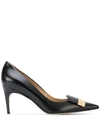 Sergio Rossi Leather Pointed-toe Pumps In Nero