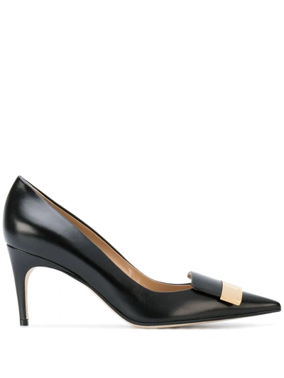 Sergio Rossi Leather Pointed-toe Pumps In Black