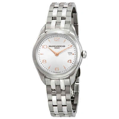 Pre-owned Baume & Mercier Baume And Mercier Clifton Silver Dial Ladies Watch 10175