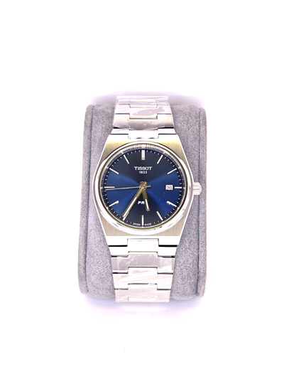 Pre-owned Tissot Prx Blue Dial T137.410.11.041.00 Stainless Watch In Box With Tags